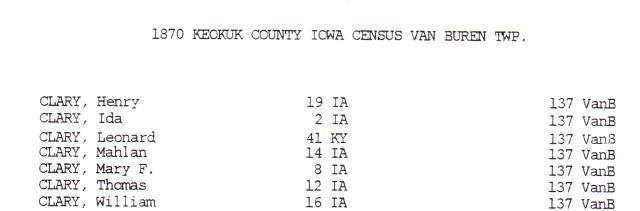 Clary Keokuk County Iowa Keenersburg