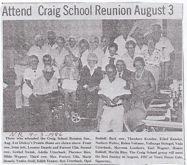 Craig School Keokuk County Iowa 1986