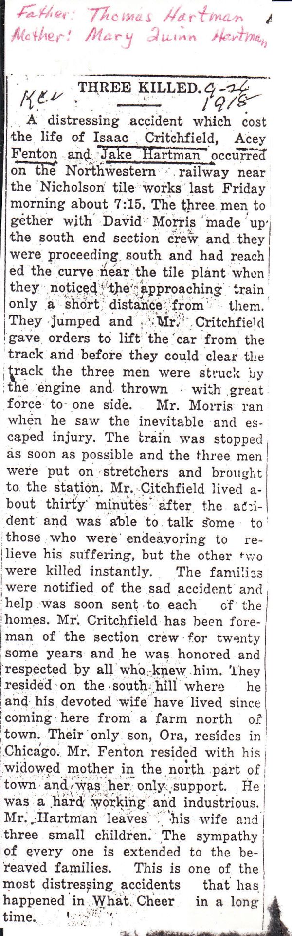 jake hartman 1918