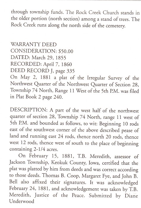 Rock Creek, Keokuk County, Iowa